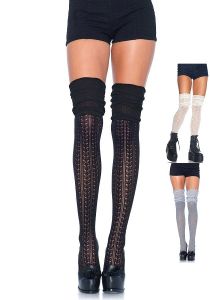 Leg Avenue 6906 Pointelle Over the Knee Scrunch Sock