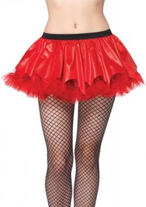 Leg Avenue 2657 Red Wet Look Flame Petticoat Skirt