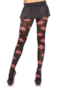 Leg Avenue 7930 Opaque Vampire Bite Print Pantyhose