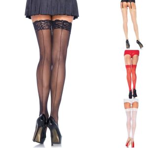 Leg Avenue 1101 Sheer Lace Top Stockings with Backseam