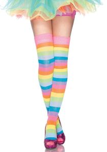 Leg Avenue 6600 Acrylic Neon Rainbow Thigh Highs