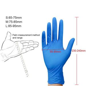 Disposable gloves nitrile Size M blue for Household Medicine Food Garden