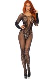 Leg Avenue 89190 Vine Lace and Net Long Sleeved Bodystocking