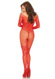 Leg Avenue 89190 Vine Lace and Net Long Sleeved Bodystocking