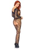 Leg Avenue 89108 Nahtloser Spitzen Bodystocking mit langen Ärmeln