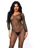 Leg Avenue 8748 Nahtloser Ringnetz Bodystocking schwarz