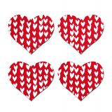 Pastease®Petites: 2 Pair Small Red Hearts Pattern on White Hearts Nipple Pasties