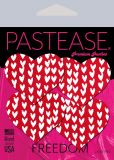 Pastease® Petites: Zwei Paar kleine rote Herzen mit weißen Herzen Nipple Pasties
