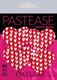 Pastease®Petites: 2 Pair Small Red Hearts Pattern on White Hearts Nipple Pasties