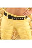 In-Style Fashion Sexy Shorts mit Gürtel in gelb