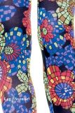 Leg Avenue 7147 Blickdichte Strumpfhose mit Kaleidoskop Druck