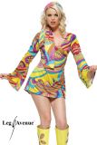 Leg Avenue 8630 2 PC. Hippie Print Long Bell Sleeved Dress