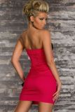 Dear-lover 2909 Marvelous Bow Strapless Mini Dress Rose