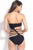 Dear-lover 40926 Black Strappy Cutout Teddy Swimwear