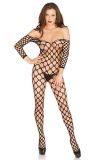 Leg Avenue 89195 Ring Net Off the Shoulder Bodystocking black, crotchless