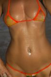 bikinini MG400-XS Micro G-String Mesh Bikini Top XS orange und rot