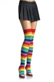 Leg Avenue 6606 Spandex Acrylic Rainbow Striped Thigh Highs