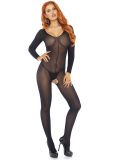 Leg Avenue 8297 Sheer Long Sleeved Scoop Neck Bodystocking